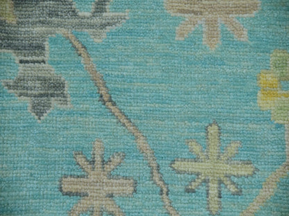 Oushak hand-knotted wool rug in Blue, 10'1" x 13'10", SKU O079953