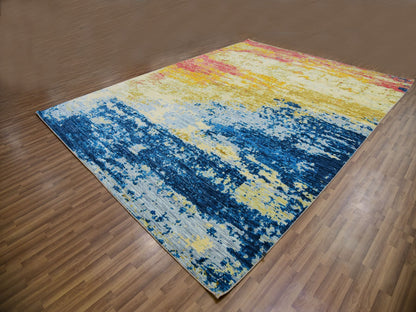 Modern / Contemporary hand-knotted wool rug in Ivory, 10'3" x 13'9", SKU O079959