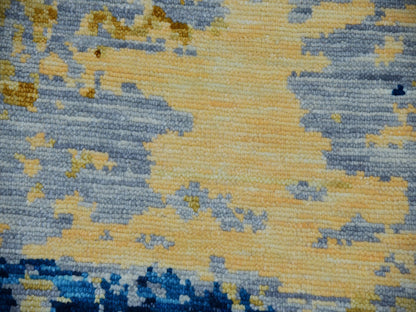 Ivory 10'3" x 13'9" Modern and Contemporary Hand knotted Wool Rug - Sku: O079959