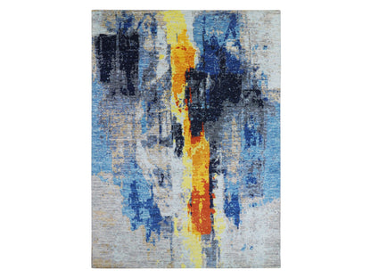 Grey 10'0" x 13'9" Modern / Contemporary Hand knotted Wool Rug - Sku: O079963