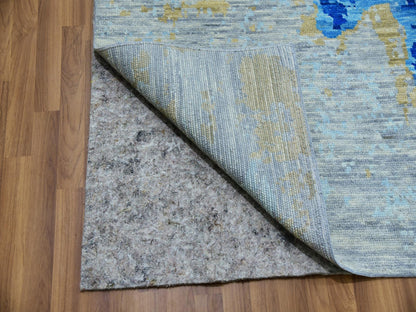 Grey 10'0" x 13'9" Modern / Contemporary Hand knotted Wool Rug - Sku: O079963