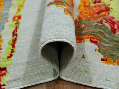 Ivory 10'3" x 14'0" Modern and Contemporary Hand knotted Wool Rug - Sku: O079964