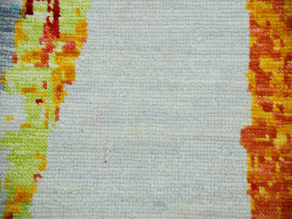Ivory 10'3" x 14'0" Modern and Contemporary Hand knotted Wool Rug - Sku: O079964