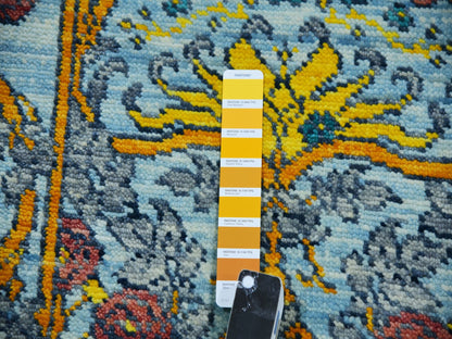 Modern / Contemporary hand-knotted wool runner in Blue, 2'8" x 9'5", SKU O079968