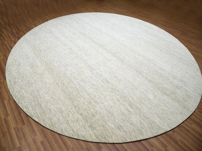 Ivory 13'9" x 13'9" Modern and Contemporary Hand knotted Wool Rug - Sku: O079972