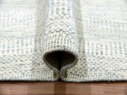 Ivory 13'9" x 13'9" Modern and Contemporary Hand knotted Wool Rug - Sku: O079972