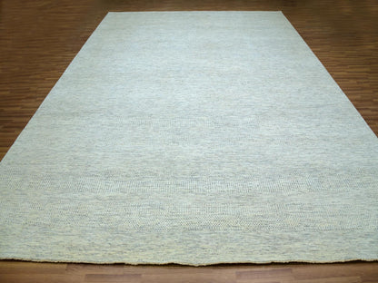 Ivory 11'11" x 14'11" Modern and Contemporary Hand knotted Wool Rug - Sku: O079973