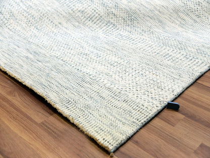 Ivory 11'11" x 14'11" Modern and Contemporary Hand knotted Wool Rug - Sku: O079973