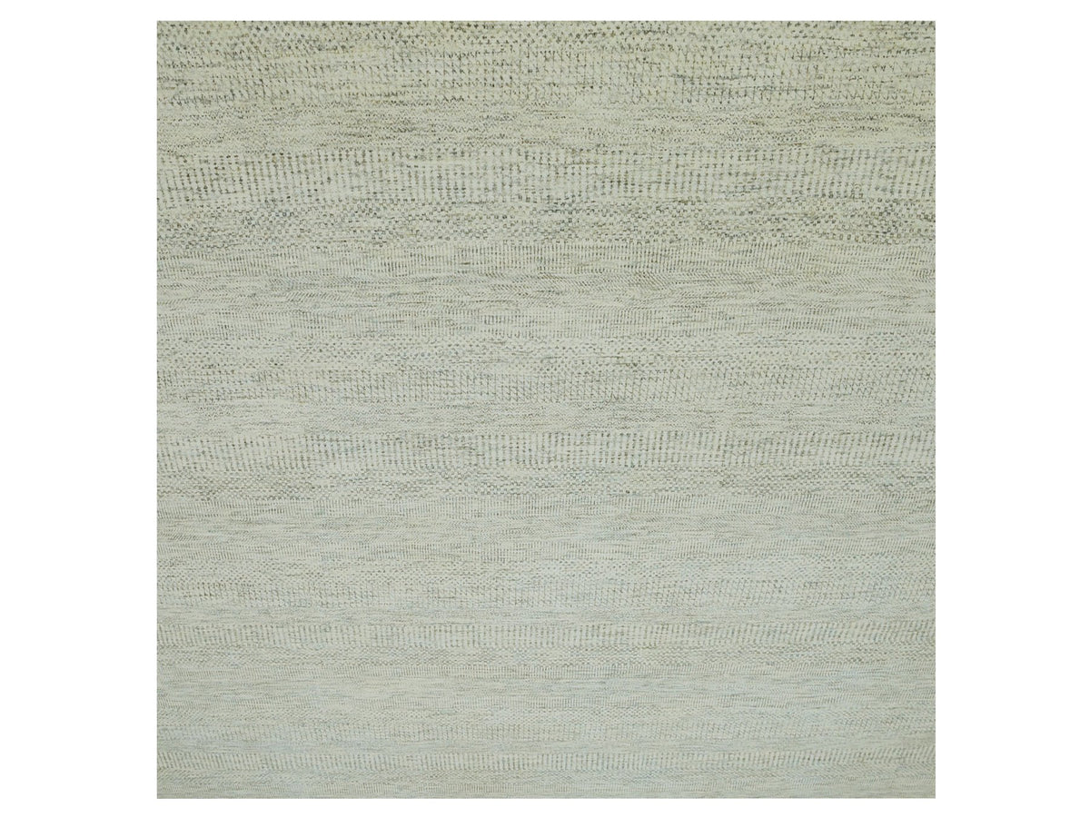 Modern / Contemporary hand-knotted wool rug in Ivory, 14'1" x 14'2", SKU O079974
