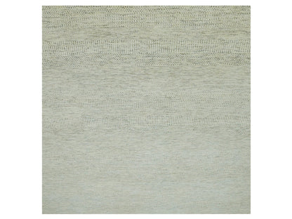 Modern / Contemporary hand-knotted wool rug in Ivory, 14'1" x 14'2", SKU O079974