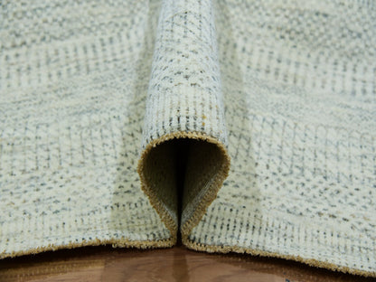 Ivory 14'1" x 14'2" Modern and Contemporary Hand knotted Wool Rug - Sku: O079974