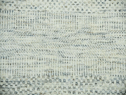 Ivory 14'1" x 14'2" Modern and Contemporary Hand knotted Wool Rug - Sku: O079974