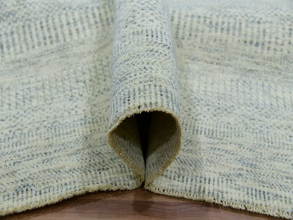Ivory 12'1" x 12'1" Modern and Contemporary Hand knotted Wool Rug - Sku: O079979