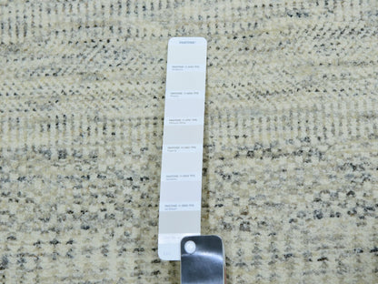 Ivory 12'1" x 12'1" Modern and Contemporary Hand knotted Wool Rug - Sku: O079979