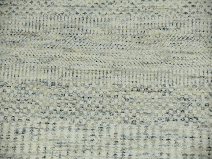 Ivory 12'1" x 12'1" Modern and Contemporary Hand knotted Wool Rug - Sku: O079979