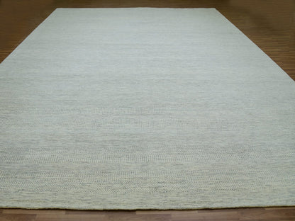 Ivory 14'0" x 18'1" Modern and Contemporary Hand knotted Wool Rug - Sku: O079980