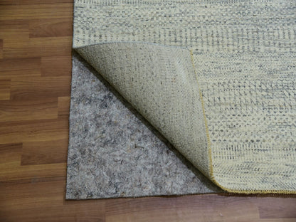 Ivory 14'0" x 18'1" Modern and Contemporary Hand knotted Wool Rug - Sku: O079980