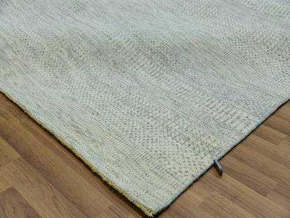 Ivory 14'0" x 18'1" Modern and Contemporary Hand knotted Wool Rug - Sku: O079980