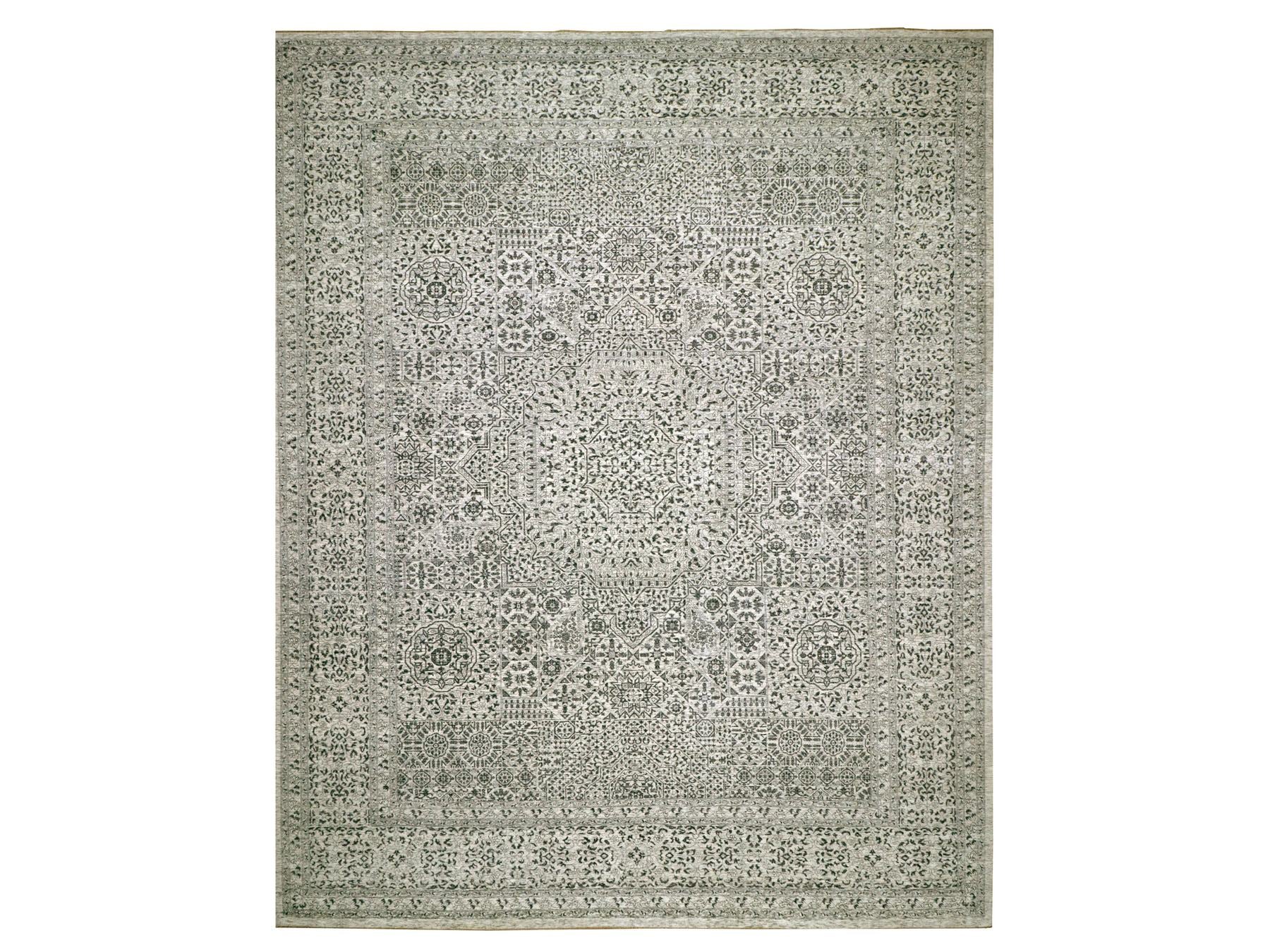 Mamluk Traditional hand-knotted wool rug in Ivory, 14'1" x 17'9", SKU O079982