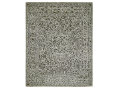 Ivory 12'1" x 15'4" Mamluk Hand knotted Wool Rug - Sku: O079983