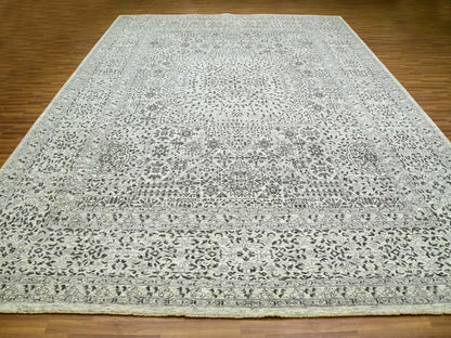 Ivory 12'1" x 15'4" Mamluk Hand knotted Wool Rug - Sku: O079983