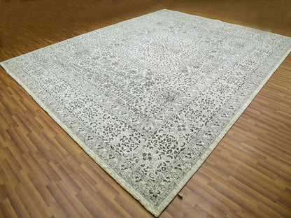 Ivory 12'1" x 15'4" Mamluk Hand knotted Wool Rug - Sku: O079983