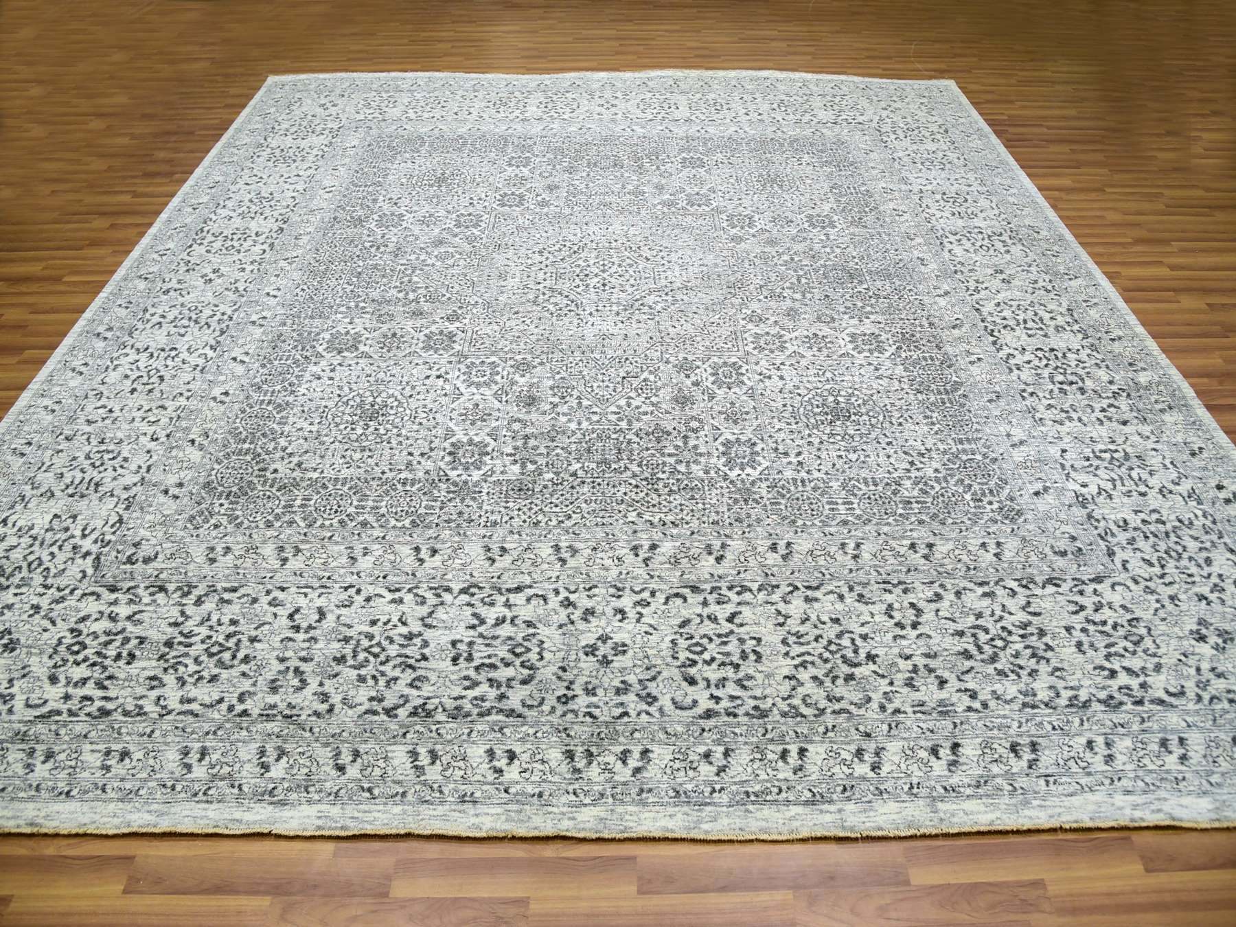 Mamluk Traditional hand-knotted wool rug in Ivory, 11'11" x 12'0", SKU O079984