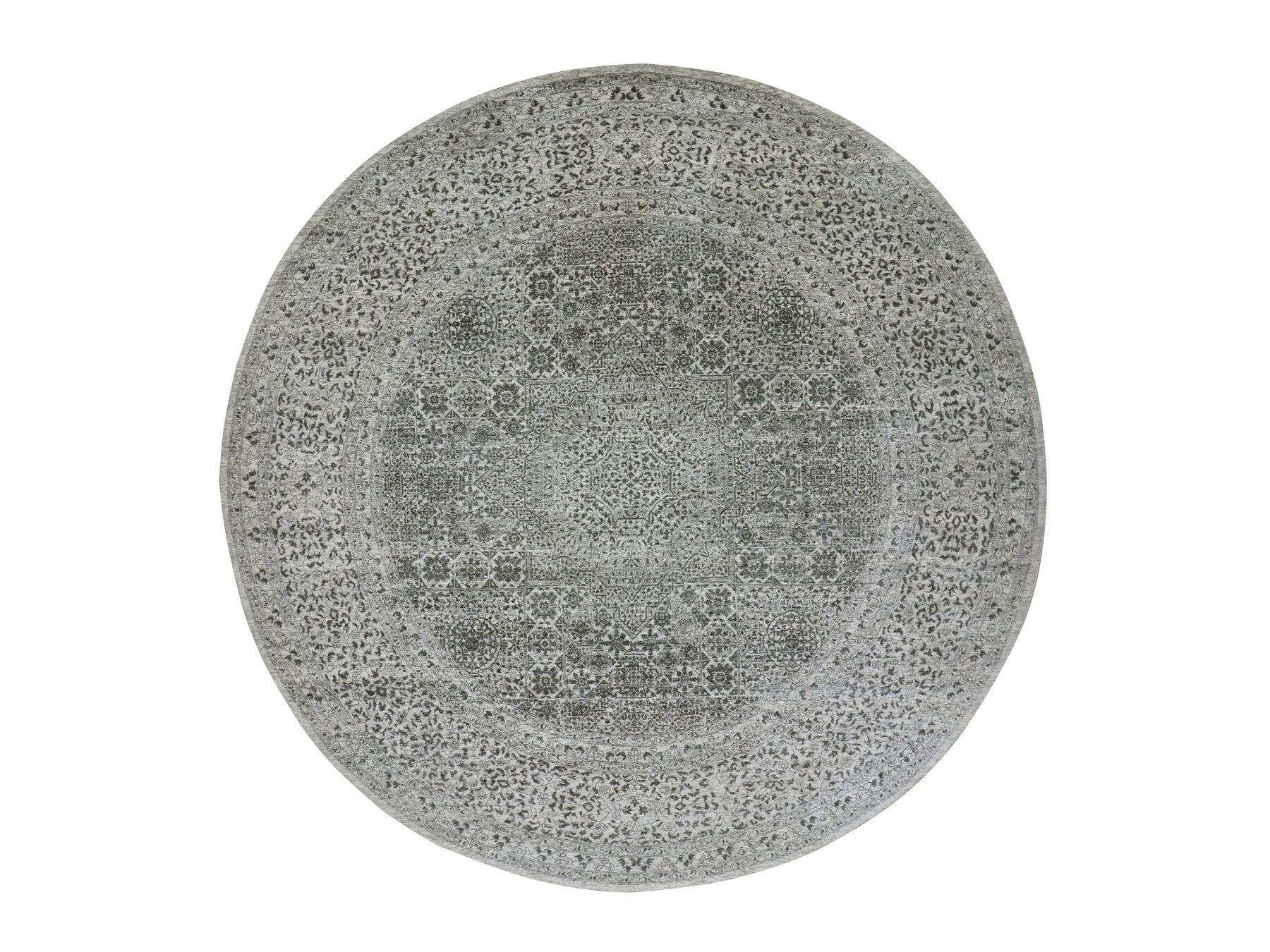 Mamluk Traditional hand-knotted wool rug in Ivory, 11'10" x 11'10", SKU O079985