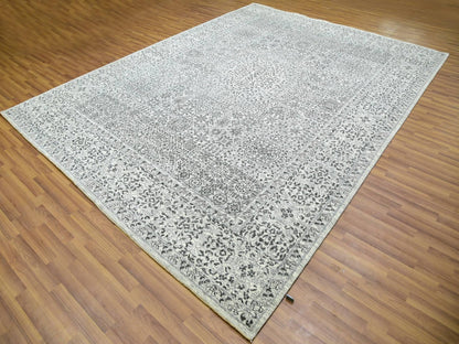 Ivory 9'0" x 12'2" Mamluk Hand knotted Wool Rug - Sku: O079987