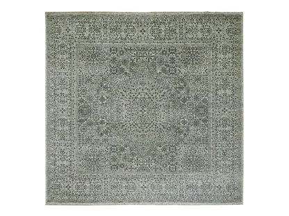 Ivory 9'11" x 10'2" Mamluk Hand knotted Wool Rug - Sku: O079988