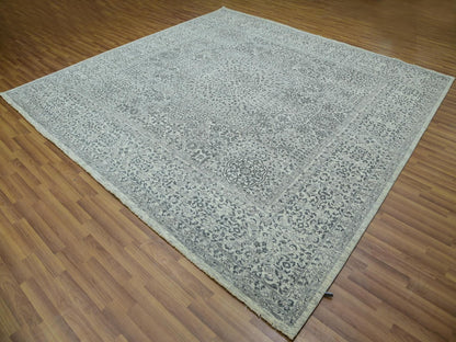 Ivory 9'11" x 10'2" Mamluk Hand knotted Wool Rug - Sku: O079988