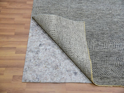 Grey 9'2" x 12'0" Modern / Contemporary Hand knotted Wool Rug - Sku: O079989