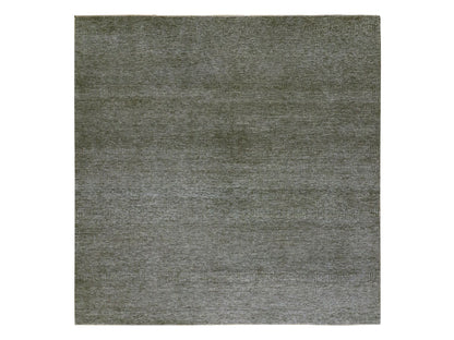 Grey 10'0" x 10'0" Modern / Contemporary Hand knotted Wool Rug - Sku: O079990