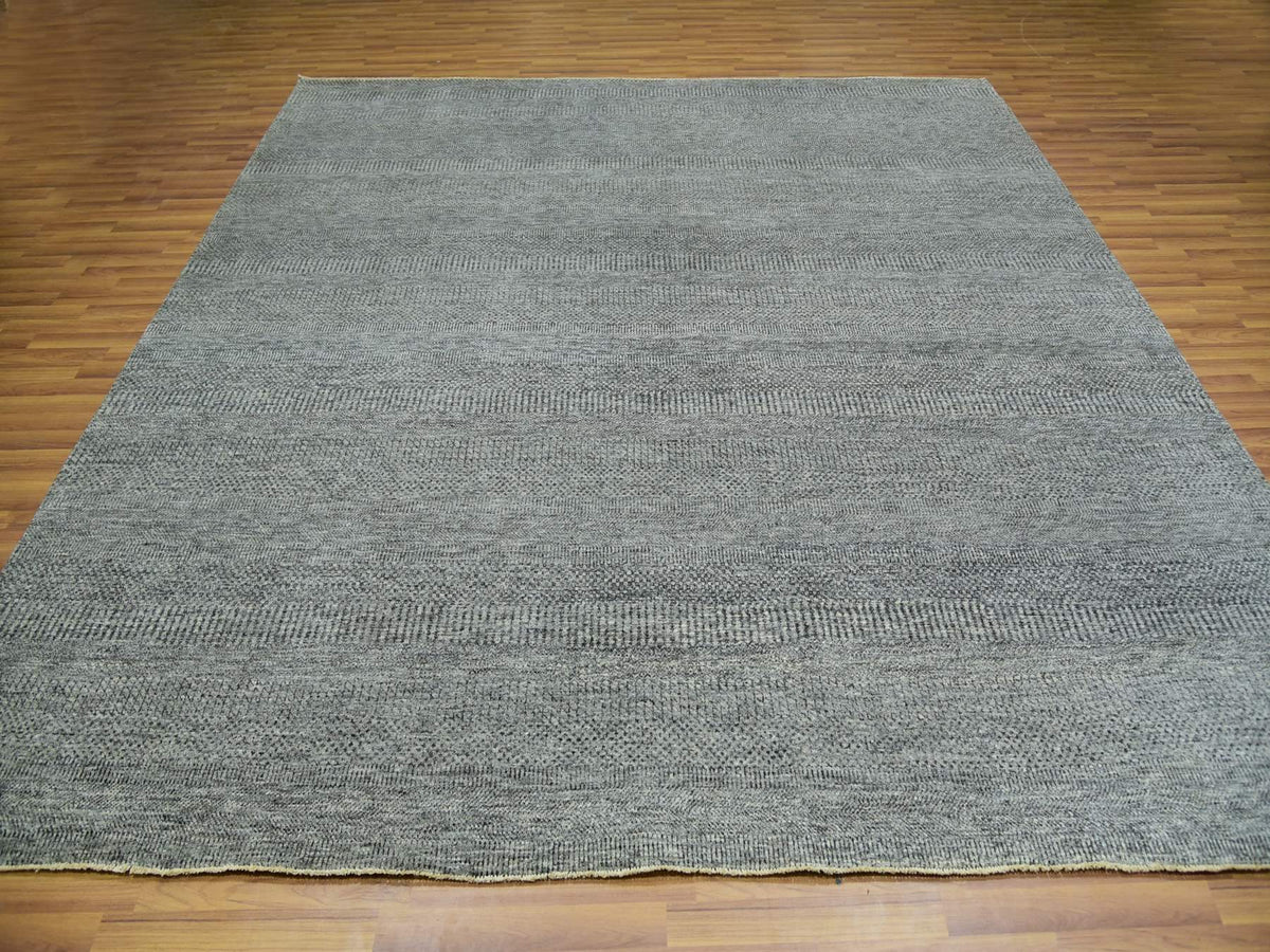 Modern / Contemporary hand-knotted wool rug in Gray, 10'0" x 10'0", SKU O079990