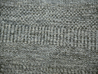 Grey 10'0" x 10'0" Modern / Contemporary Hand knotted Wool Rug - Sku: O079990