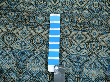 Modern / Contemporary hand-knotted wool rug in Blue, 9'10" x 9'11", SKU O079992