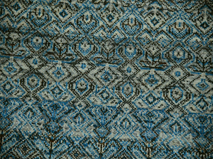 Modern / Contemporary hand-knotted wool rug in Blue, 9'10" x 9'11", SKU O079992