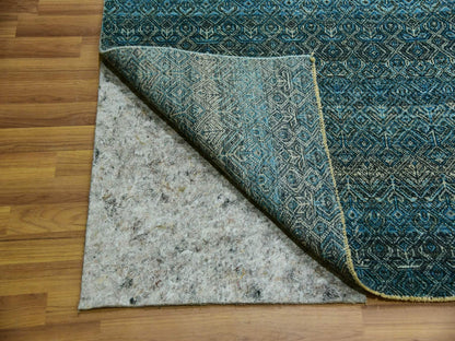 Modern / Contemporary hand-knotted wool rug in Blue, 11'11" x 11'11", SKU O079995