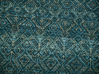 Modern / Contemporary hand-knotted wool rug in Blue, 11'11" x 11'11", SKU O079995