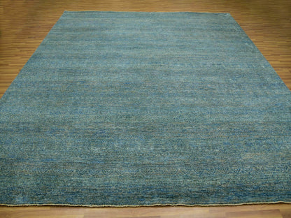 Modern / Contemporary hand-knotted wool rug in Green, 12'0" x 12'0", SKU O079996