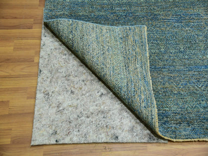 Modern / Contemporary hand-knotted wool rug in Green, 12'0" x 12'0", SKU O079996