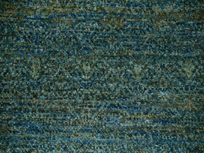 Modern / Contemporary hand-knotted wool rug in Green, 12'0" x 12'0", SKU O079996