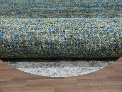 Green 11'11" x 11'11" Modern / Contemporary Hand knotted Wool Rug - Sku: O079997