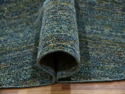 Green 11'11" x 11'11" Modern / Contemporary Hand knotted Wool Rug - Sku: O079997