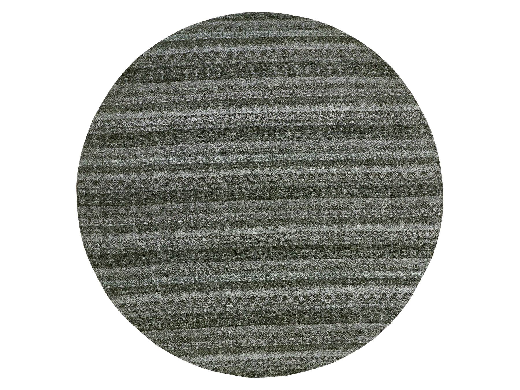 Modern / Contemporary hand-knotted wool rug in Gray, 11'10" x 11'10", SKU O079999