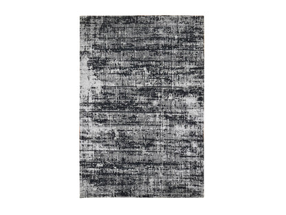 Modern / Contemporary hand-knotted wool/silk rug in Black, 5'10" x 9' — SKU O080033