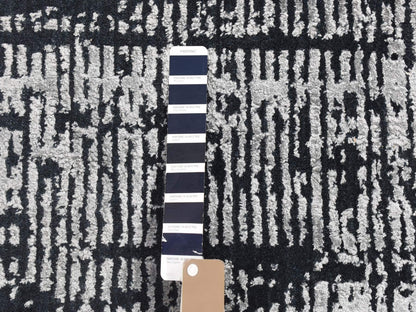 Modern / Contemporary hand-knotted wool/silk rug in Black, 5'10" x 9' — SKU O080033 (view 7)