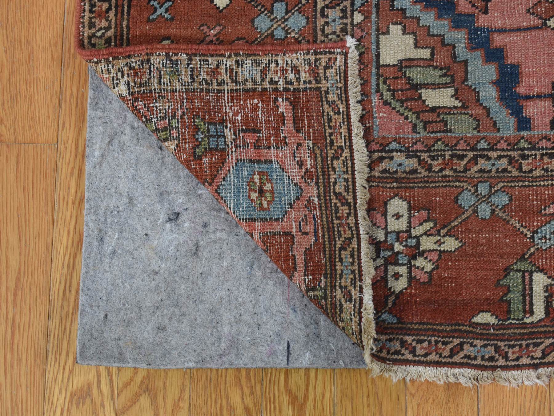 Heriz Antique hand-knotted wool rug in Red & Terracotta Red, 8'7" x 12' — SKU O080052 (view 2)