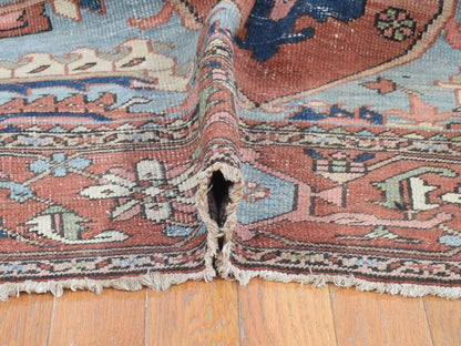 Red 8'7" x 12'0" Antique Hand knotted Wool Rug - Sku: O080052