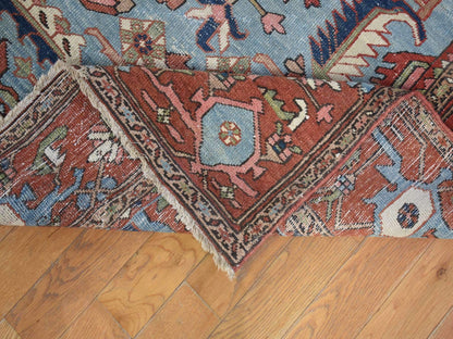 Red 8'7" x 12'0" Antique Hand knotted Wool Rug - Sku: O080052